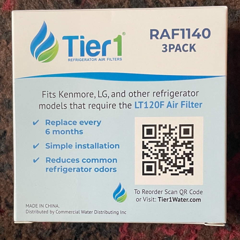 RAF1140 Refrigerator Air Filter 3-Pack - Light Blue